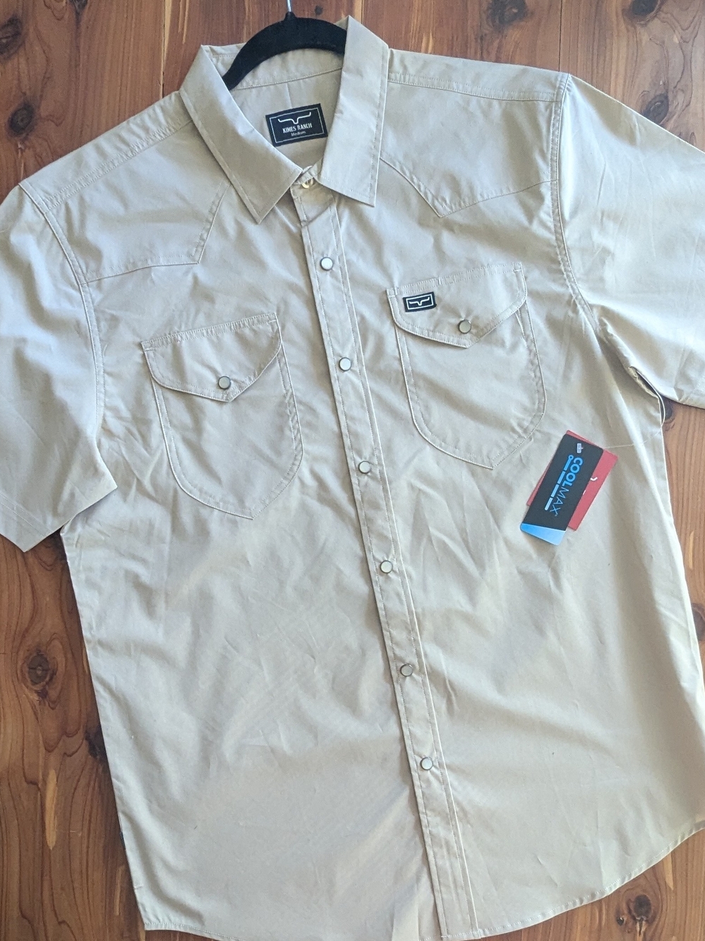 Kimes Ranch Men's Short-Sleeve Button-Down Shirt in Khaki